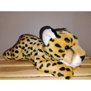 Aurora Plush Cheetah Flopsie Plush Stuffed Cat Toy 12" Lying Position 2016